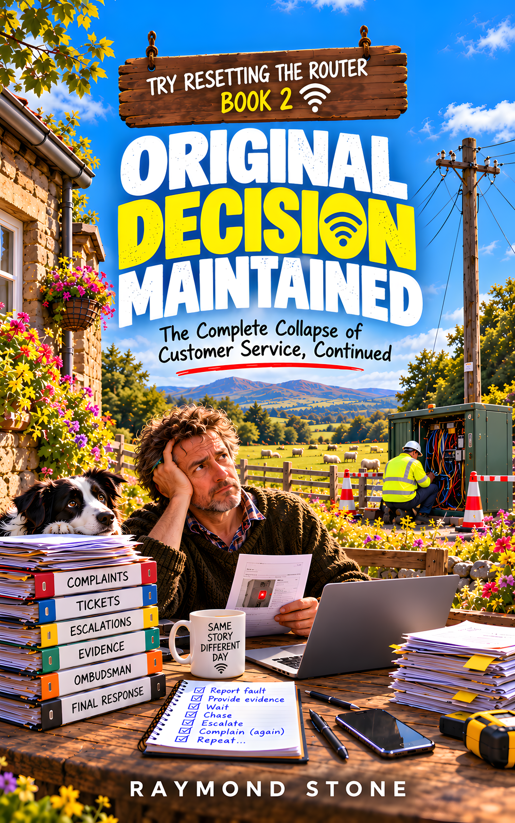 Cover of Original Decision Maintained, a Scottish comic novel by Raymond Stone