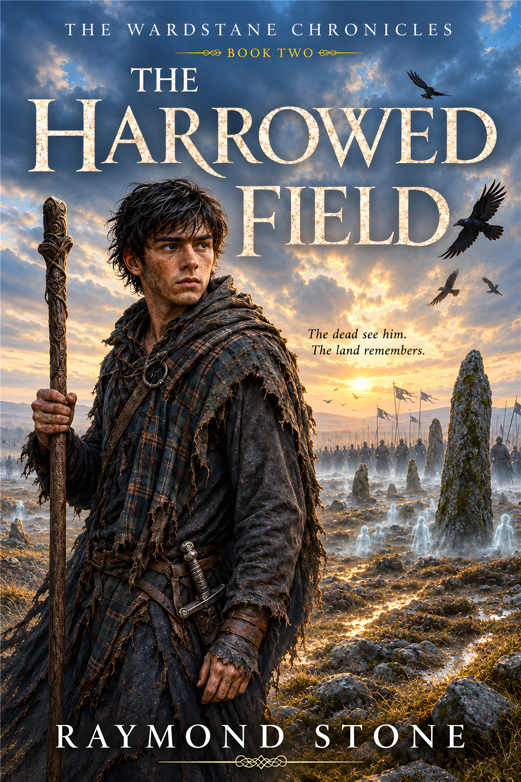 Cover of The Harrowed Field, a Scottish historical fantasy novel by Raymond Stone