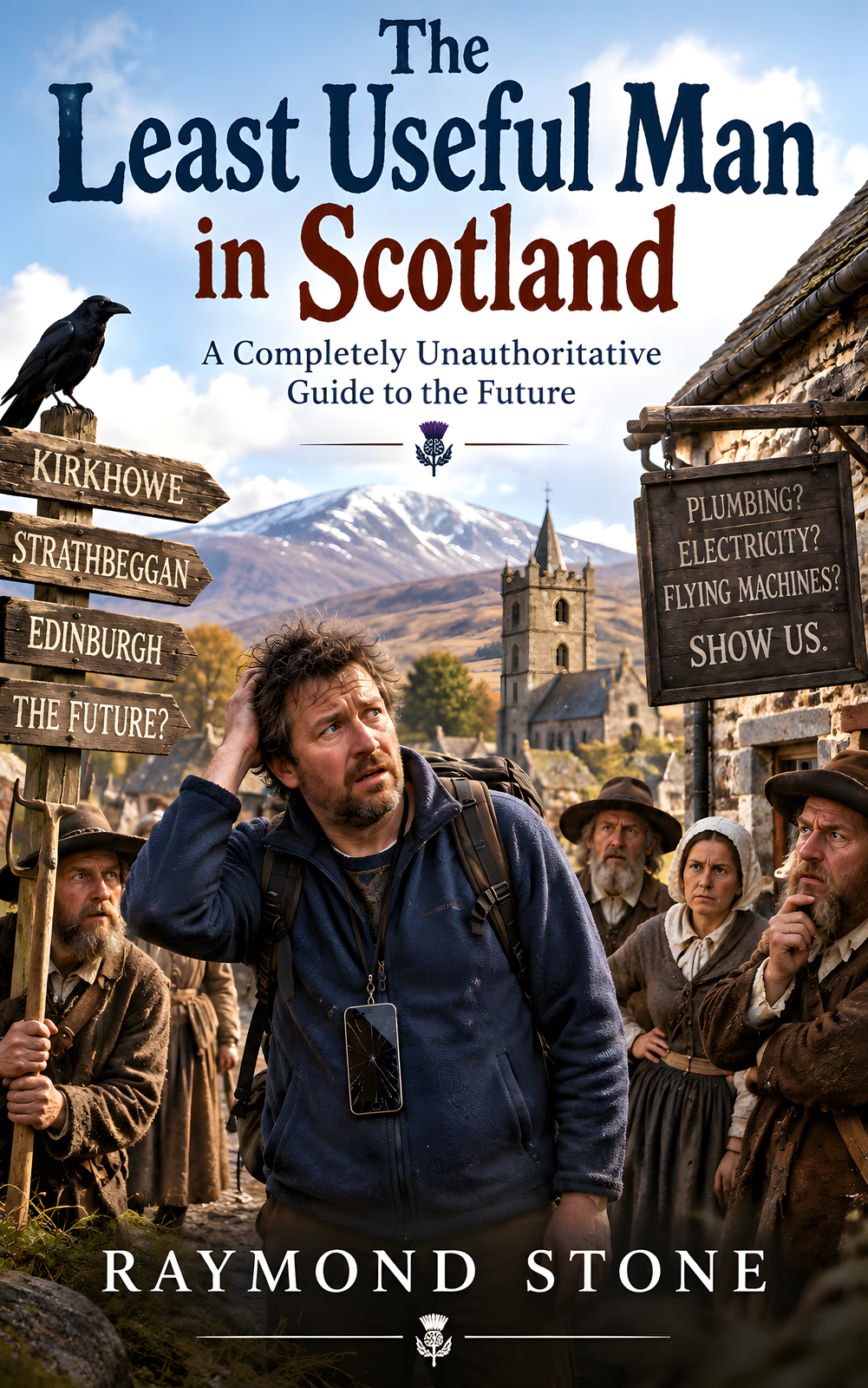 Cover of The Least Useful Man in Scotland, a Scottish comic novel by Raymond Stone